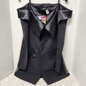 AKIRA Black Satin Blazer